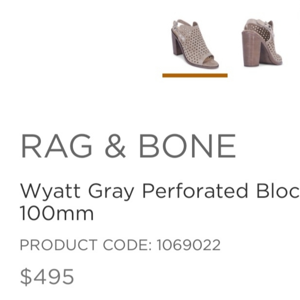 Rag and Bone Wyatt Gray Perforated Block Heels - Picture 16 of 16